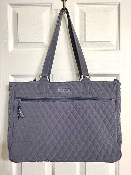 Vera Bradley Handbags - Vera Bradley Quilted Oversized Tote Bag Laptop Travel Overnight Weekend Gray